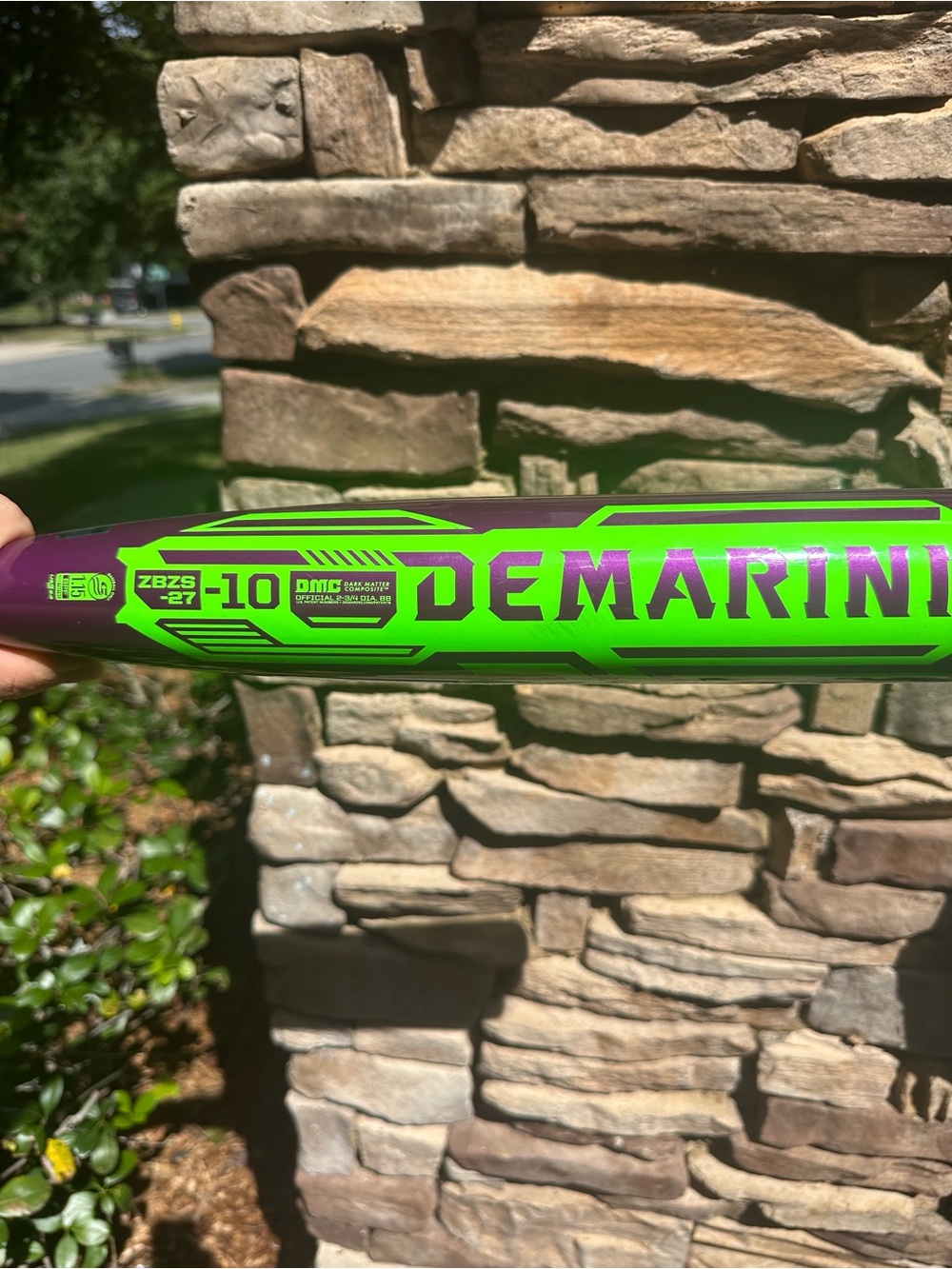 DeMarini Neon Green and Purple Youth Baseball Bat - Zen-2027- 29/19- USSA